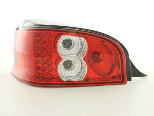 Paire de Feux arrières LED pour Citroën Saxo (type S/S HFX / S KFW) année 96-02, transparent/rouge