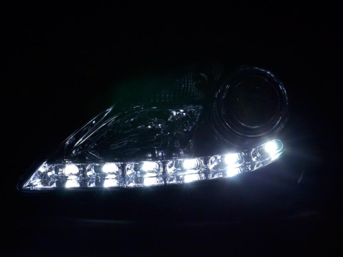 Paire de phares Daylight avec feux de jour pour Mercedes Benz SLK R171 chrome
