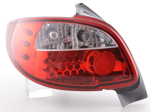 Paire de feux arrières LED pour Peugeot 206 3/5 Dr. sans Cabrio année 98-05, rouge
