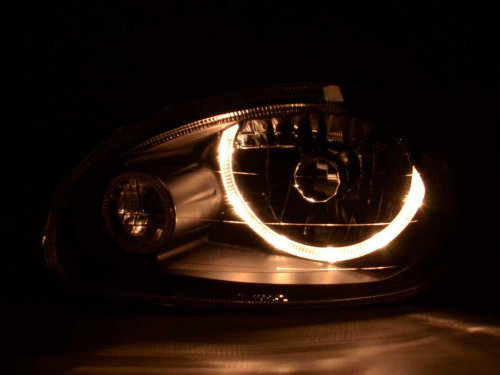 Paire de phares Angel Eyes  pour Opel Corsa (type B) année 94-00 noir