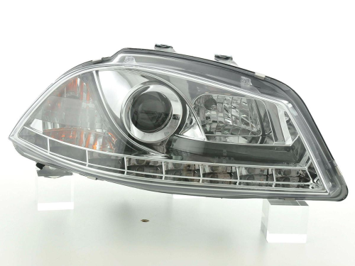 Paire de phares Daylight avec feux de jour pour Seat Ibiza 3 (6L), chrome