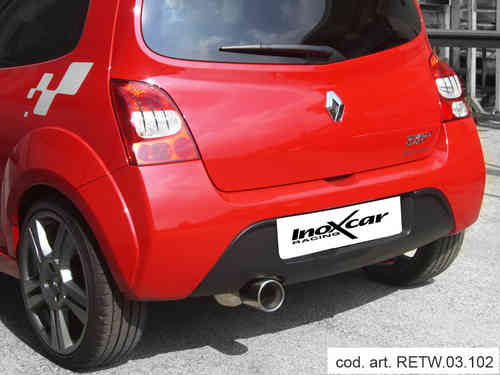 Silencieux arrière avec sortie diam 102 InoxCar Renault Twingo RS Sport 1.6 16V 133 CV