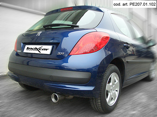 Silencieux arrière Inoxcar avec sortie diam. 102 Peugeot 207 1.4 16V