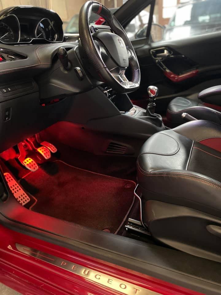PEUGEOT RCZ 2 Ampoules LED ROUGE sols Tapis plancher Red light Footwell 