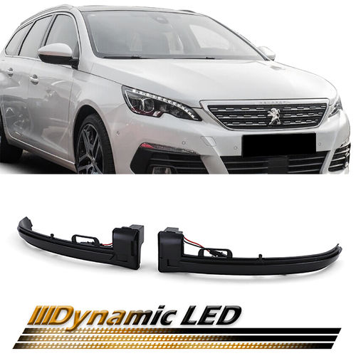 Black LED dynamic indicators for Peugeot 308 II