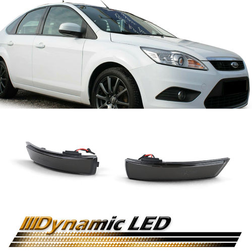 Clignotants dynamiques LED noirs pour Ford Focus 2, 3, Mondeo 4 07-15